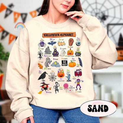 Teacher Halloween Shirt Halloween Alphabet, Trick Or Teach Spooky Teacher Shirt, Halloween ABC, Kindergarten Teacher, Teacher Halloween Gift