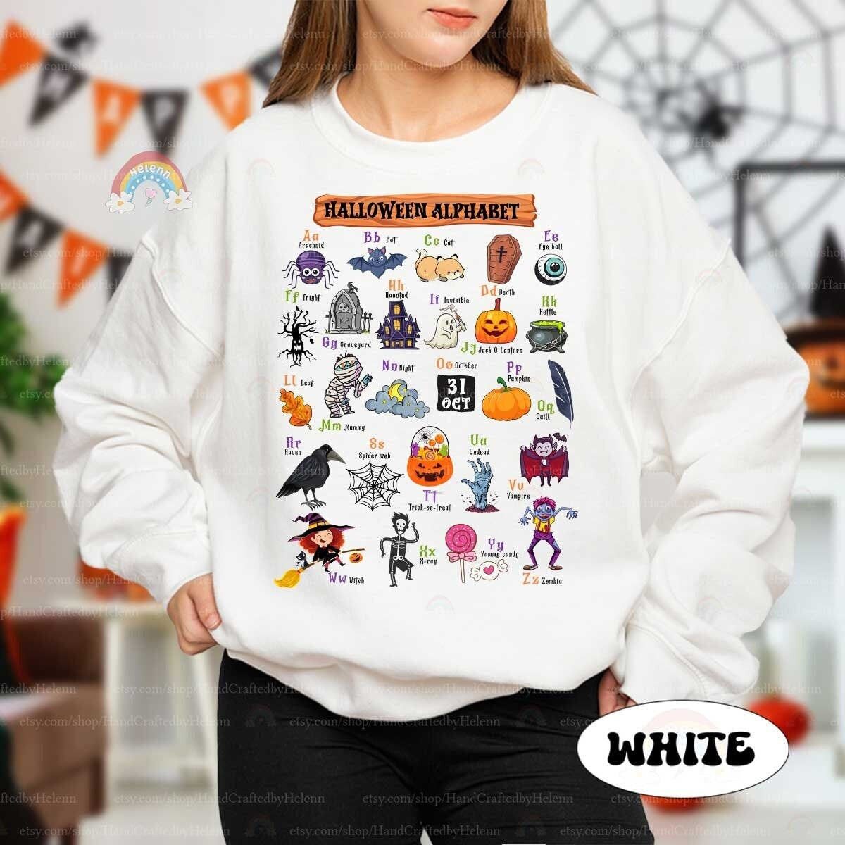 Teacher Halloween Shirt Halloween Alphabet, Trick Or Teach Spooky Teacher Shirt, Halloween ABC, Kindergarten Teacher, Teacher Halloween Gift