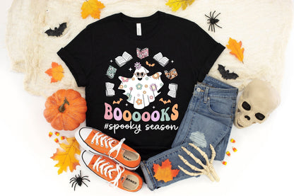 Teacher Halloween Shirt, Read More Books, Spooky Teacher Shirt, Ghost Reading Books Shirt, Librarian Halloween Shirt, Book Lovers Halloween