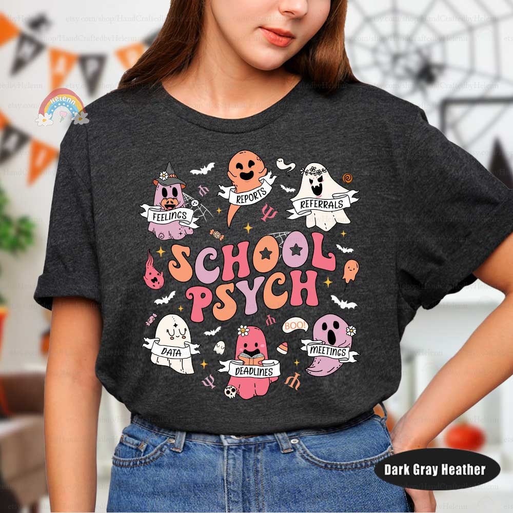 School Psychologist Halloween Shirt, Spooky School Psych Halloween Sweatshirt, Retro Halloween School Psych Ghost Shirt, School Psych Gift
