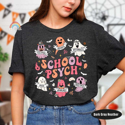 School Psychologist Halloween Shirt, Spooky School Psych Halloween Sweatshirt, Retro Halloween School Psych Ghost Shirt, School Psych Gift
