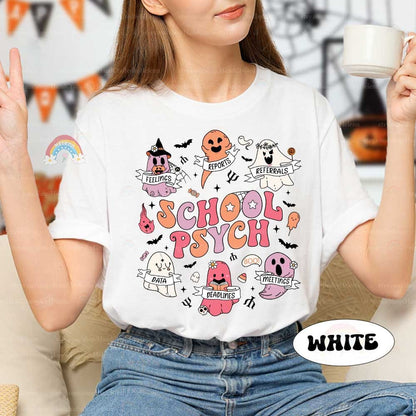 School Psychologist Halloween Shirt, Spooky School Psych Halloween Sweatshirt, Retro Halloween School Psych Ghost Shirt, School Psych Gift