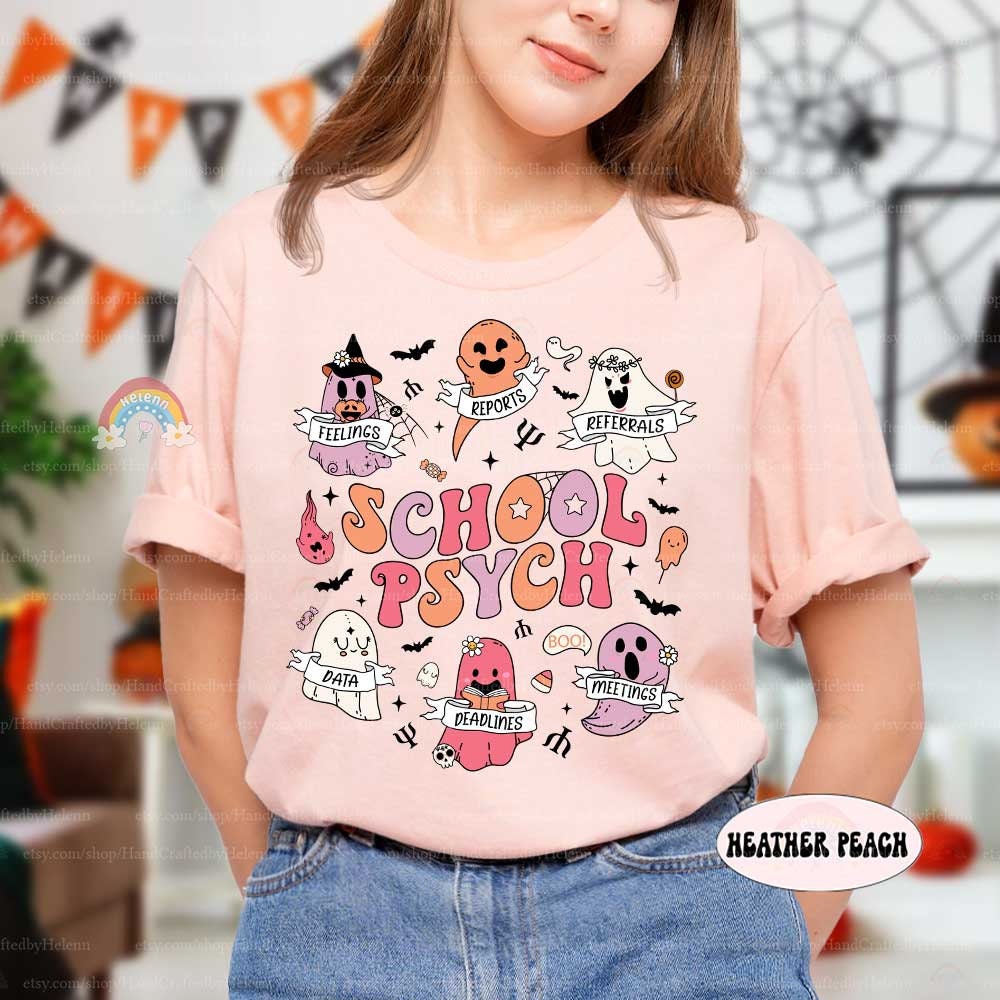School Psychologist Halloween Shirt, Spooky School Psych Halloween Sweatshirt, Retro Halloween School Psych Ghost Shirt, School Psych Gift