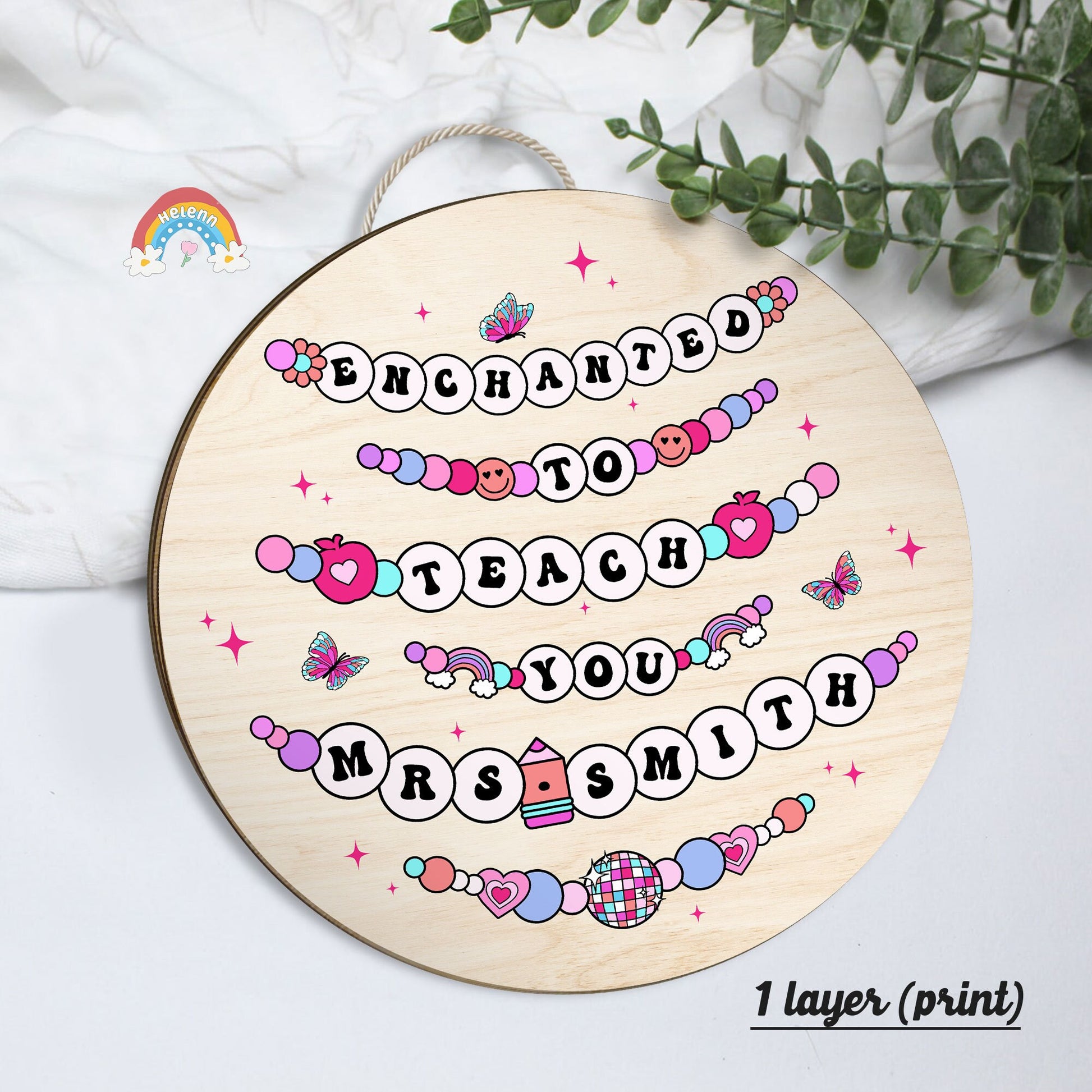 Custom Teacher Door Hanger Enchanted To Teach You, Teacher Wooden Classroom Sign, Teacher Gifts, Back To School, Teacher Appreciation Gift