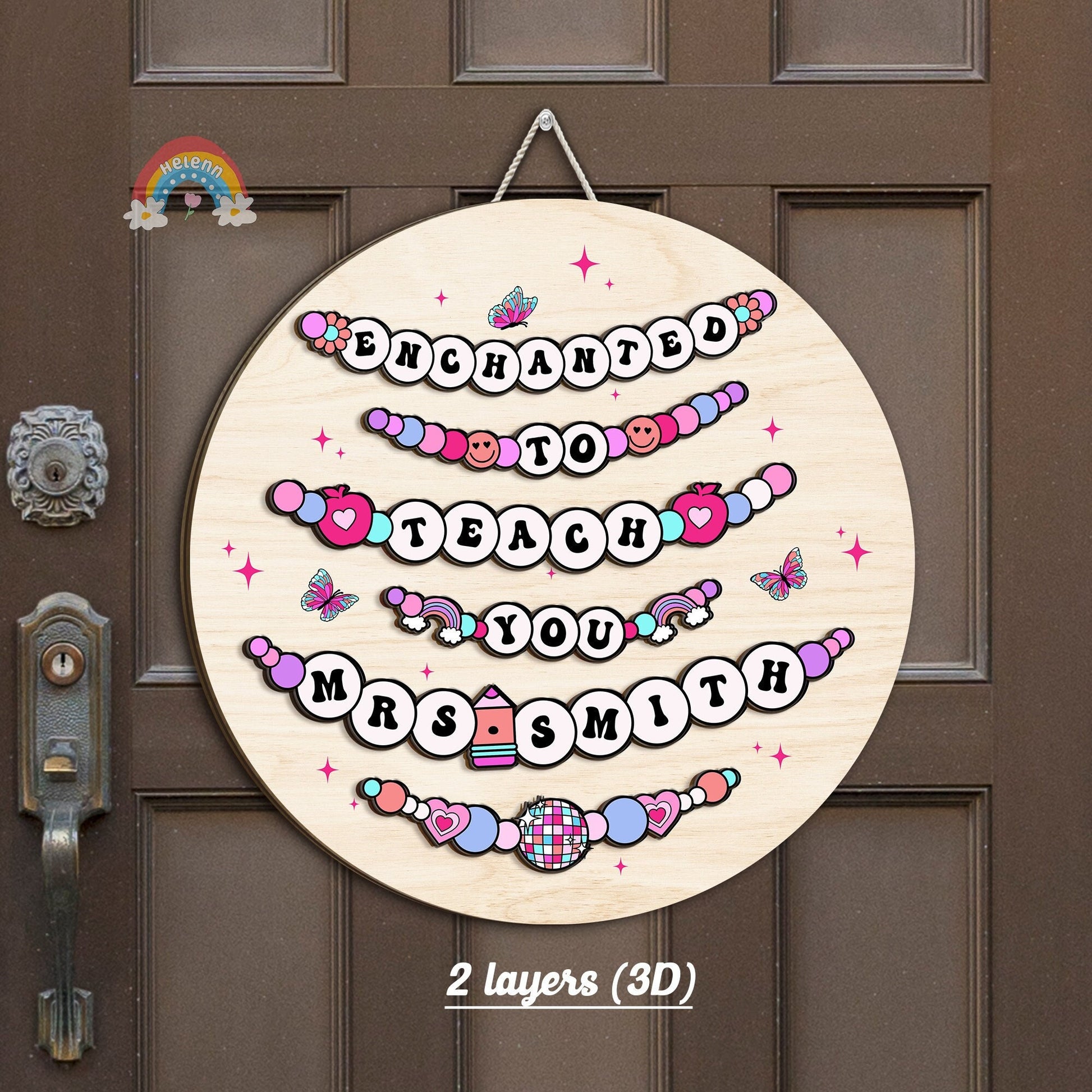 Custom Teacher Door Hanger Enchanted To Teach You, Teacher Wooden Classroom Sign, Teacher Gifts, Back To School, Teacher Appreciation Gift