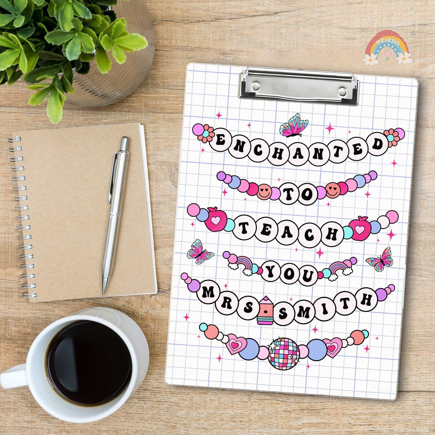 Custom Teacher Clipboard Enchanted to Teach You, Personalized Teacher Gift Acrylic Clipboard, Back To School Gift, Teacher Appreciation Gift