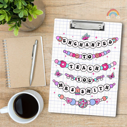 Custom Teacher Clipboard Enchanted to Teach You, Personalized Teacher Gift Acrylic Clipboard, Back To School Gift, Teacher Appreciation Gift