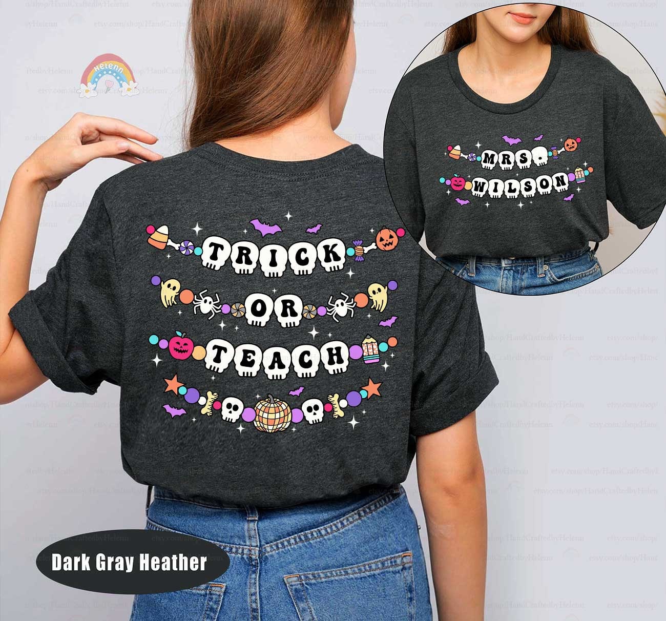 Custom Teacher Halloween Shirt Trick or Teach, Teaching My Boos, Spooky Teacher, Pumpkin Teacher Funny Teacher Shirt, Halloween Teacher Gift