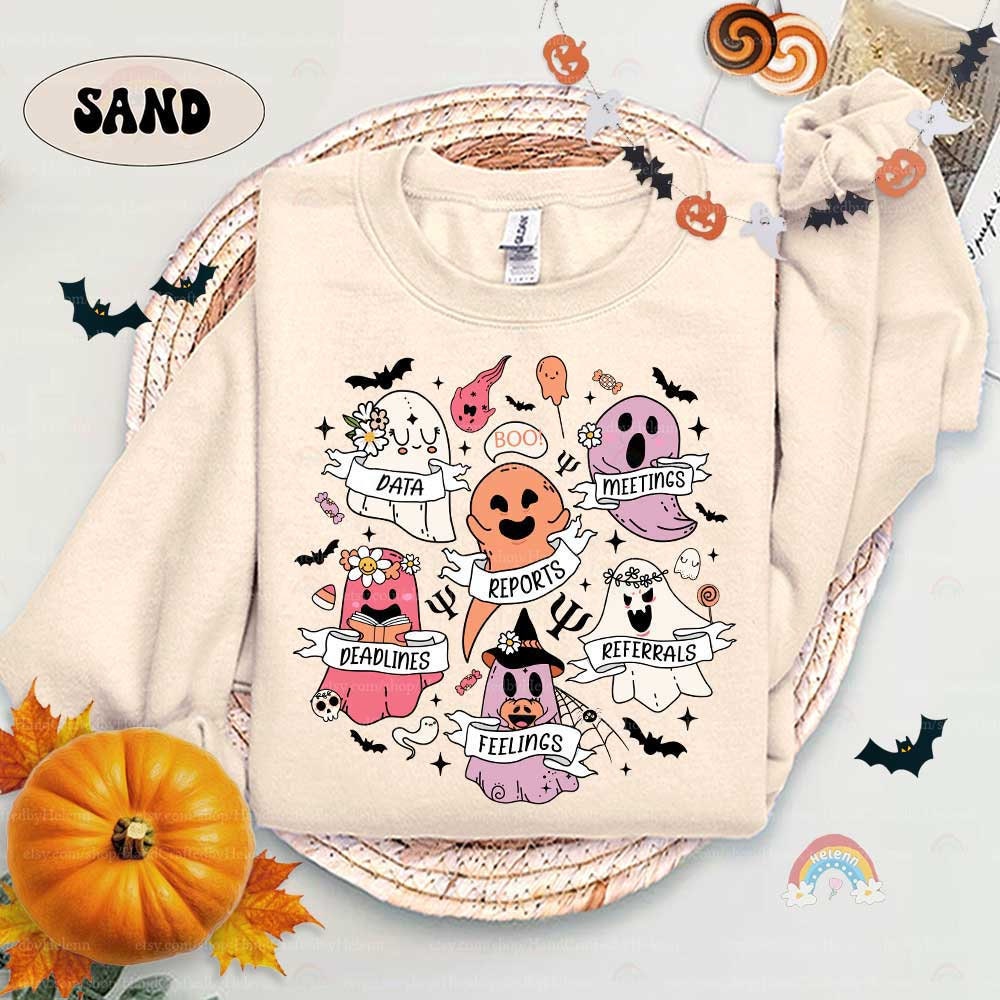 School Psychologist Halloween Shirt, Spooky School Psych Halloween Sweatshirt, Retro Halloween School Psych Ghost Shirt, School Psych Gifts