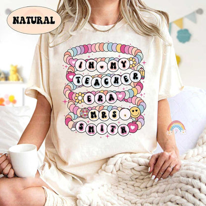 In My Teacher Era Shirt, Custom Teacher Shirt, Back To School, Teacher Friendship Bracelet, 1st Day Of School, Teacher Appreciation Gifts