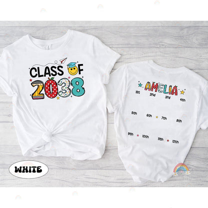 First Day Of School Shirt, Custom Class Shirt, Back To School Future Graduate Tee, Class of 2035 2036 2037 2038, Kindergarten First Grade