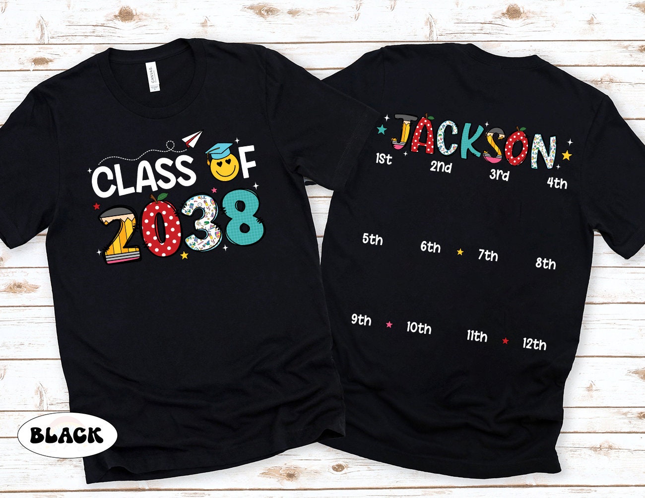 First Day Of School Shirt, Custom Class Shirt, Back To School Future Graduate Tee, Class of 2035 2036 2037 2038, Kindergarten First Grade