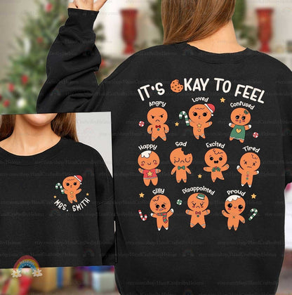 School Psychologist Christmas Shirt All Feelings Are Okay, School Psych Christmas Sweatshirt, Mental Health Shirt Christmas School Counselor