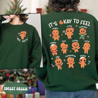 School Psychologist Christmas Shirt All Feelings Are Okay, School Psych Christmas Sweatshirt, Mental Health Shirt Christmas School Counselor