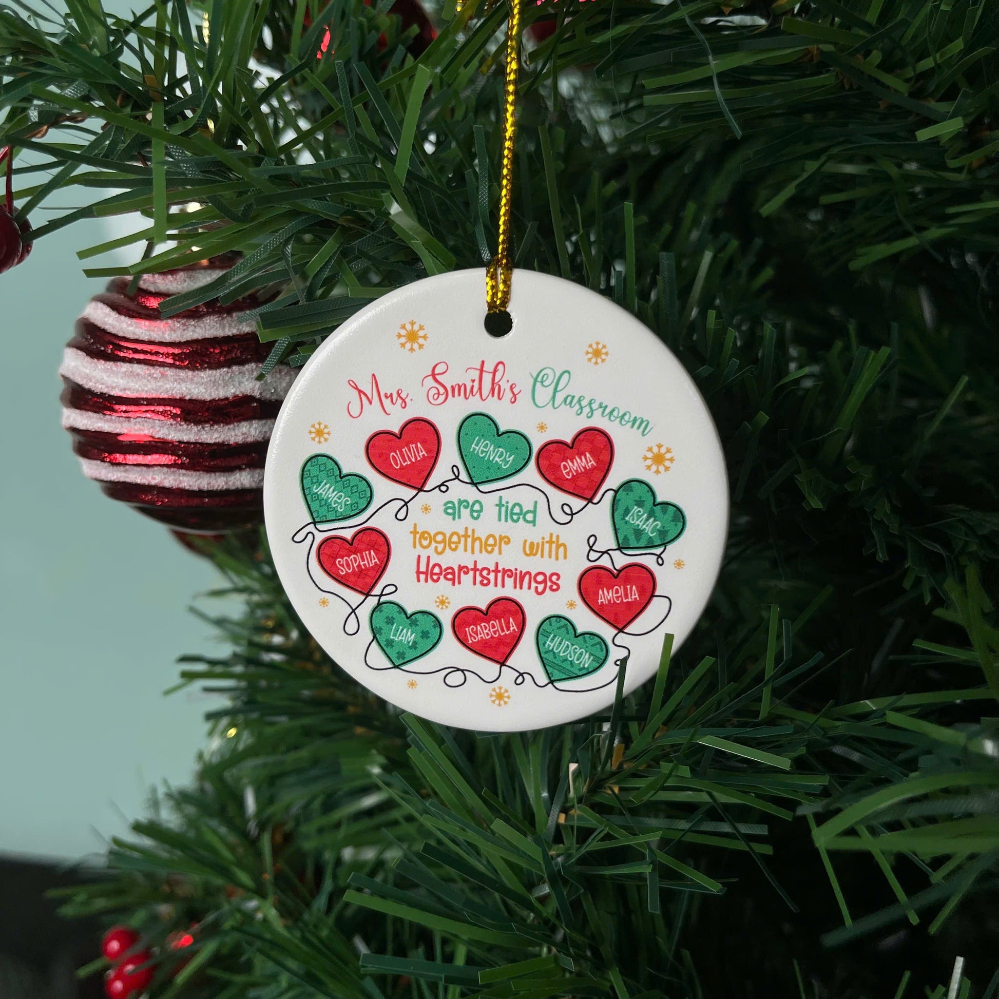 Personalized Teacher Christmas Ornament Thank You Gift Custom Teacher Ornament Class Name, Teacher Christmas Gift, Teacher Appreciation Gift