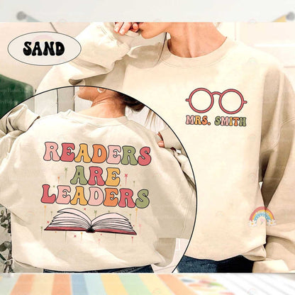 Teacher Shirt, Readers Are Leaders Shirt, Custom Teacher Name Shirt, Cute Librarian Shirt, Teacher Appreciation Gift, Book Lovers Gift