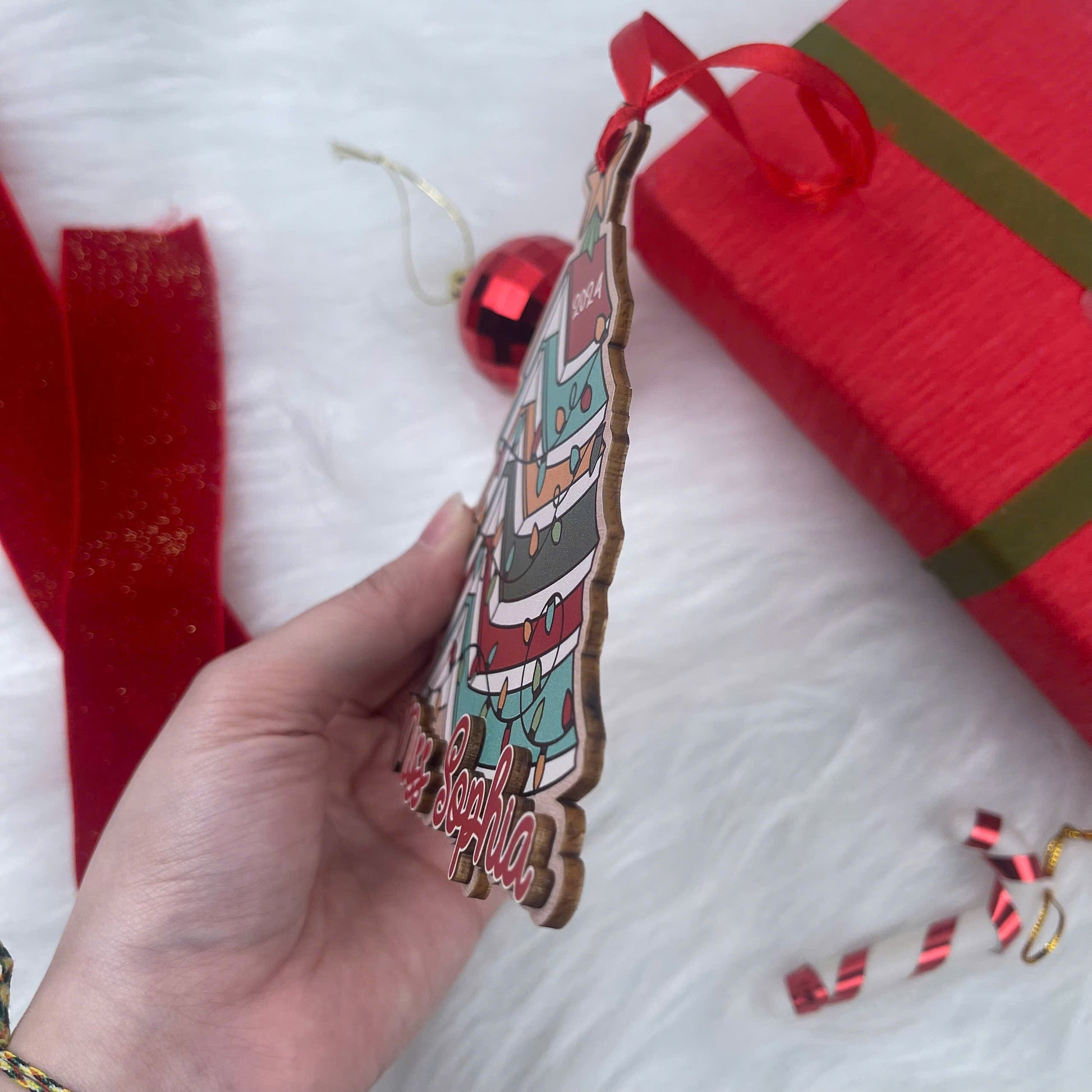 Custom Teacher Christmas Ornament, Christmas Book Tree Ornament, Thank You Gift, Teacher Keepsake Christmas Gift, Teacher Appreciation Gifts