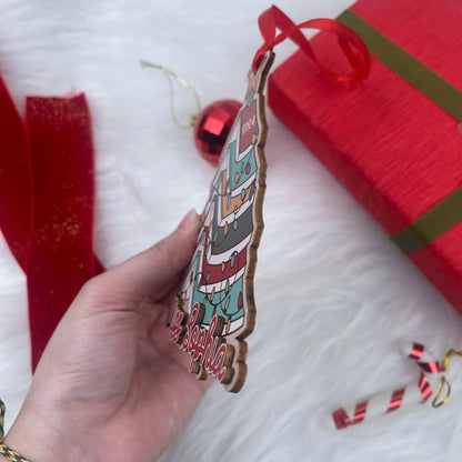 Custom Teacher Christmas Ornament, Christmas Book Tree Ornament, Thank You Gift, Teacher Keepsake Christmas Gift, Teacher Appreciation Gifts