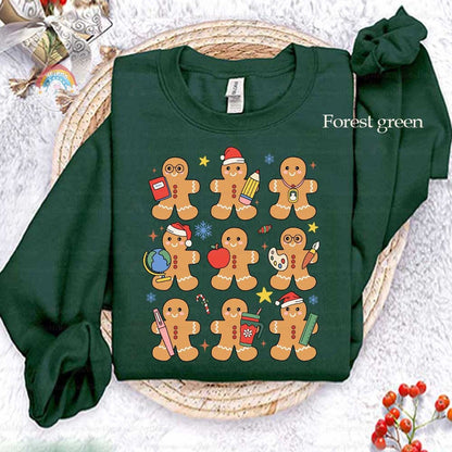 Christmas Teacher Shirt With Gingerbread, Retro Teacher Christmas Sweatshirt, Funny Teacher, Kindergarten Teacher, Teacher Christmas Gifts
