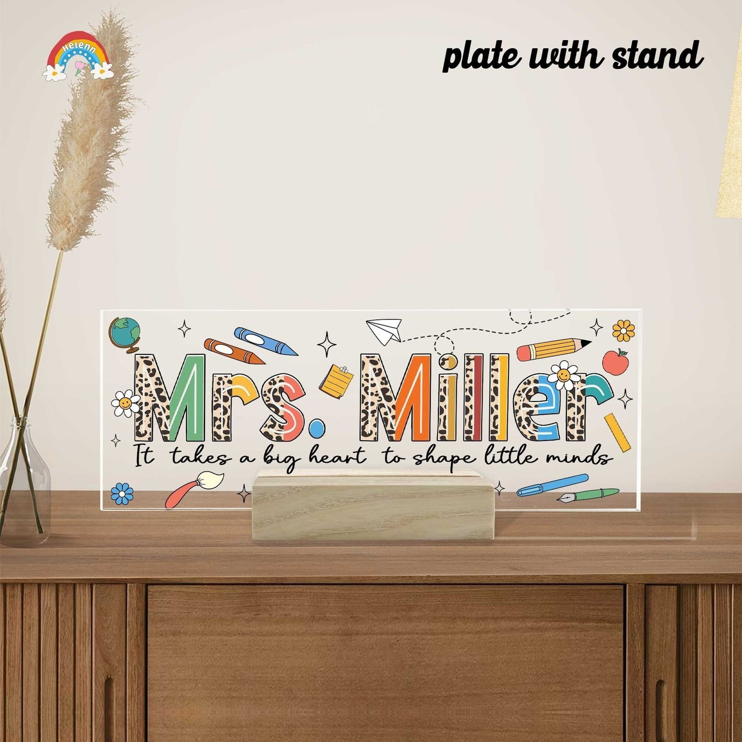 Personalized Teacher Name Plate, Teacher Appreciation Gifts, Custom Teacher Name Gift, Custom Teacher Acrylic Name Sign, Back To School Gift