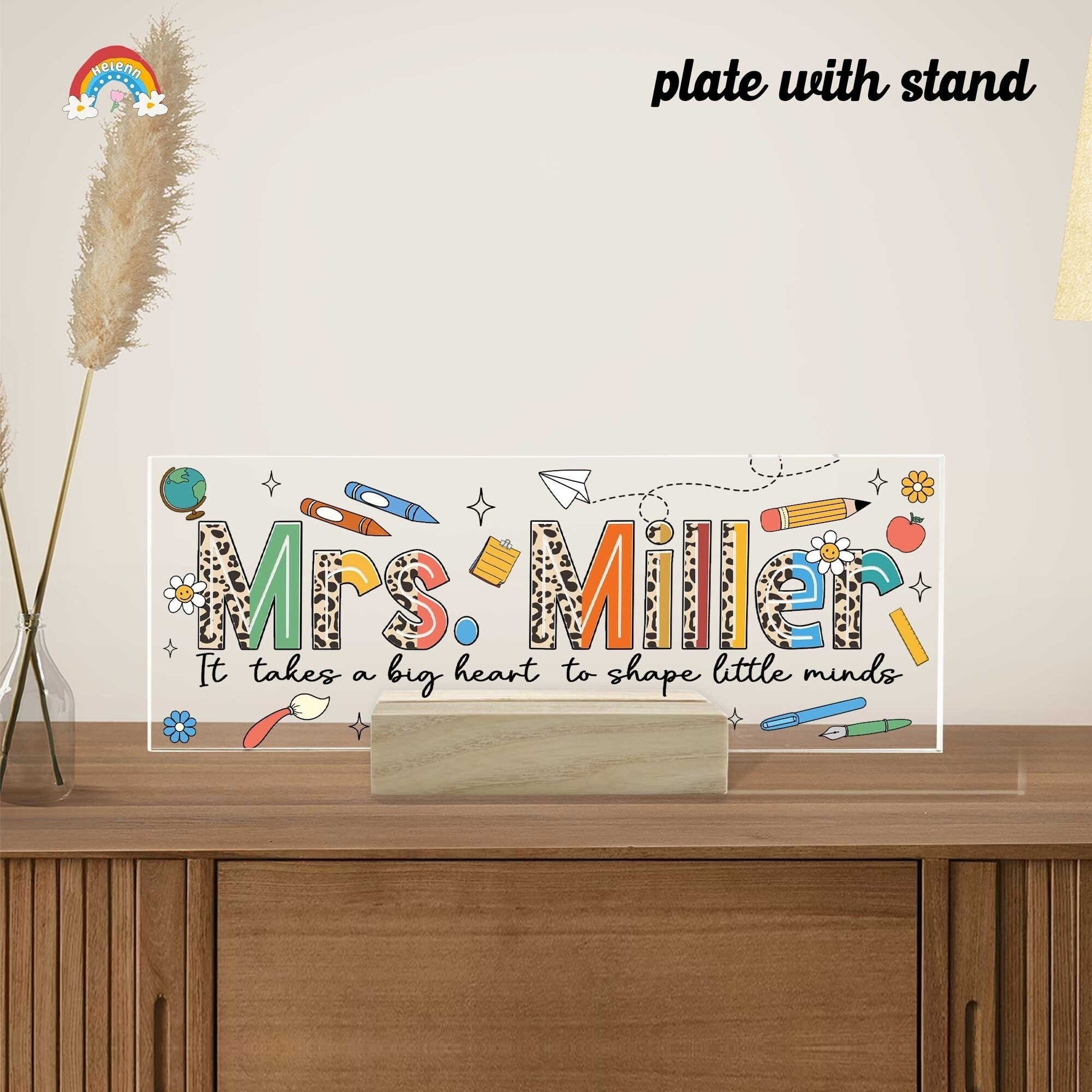 Personalized Teacher Name Plate, Teacher Appreciation Gifts, Custom Teacher Name Gift, Custom Teacher Acrylic Name Sign, Back To School Gift