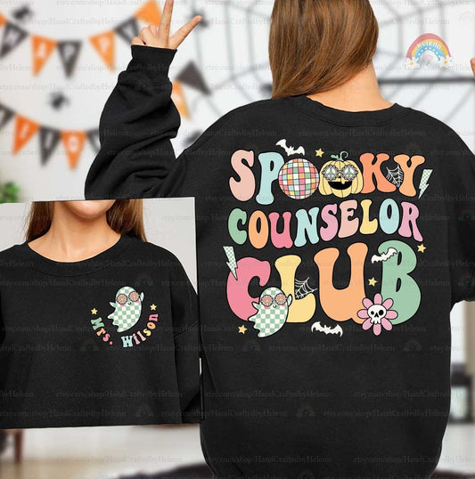 School Counselor Halloween Shirt, Spooky Counselor Club Shirt, Retro Halloween Counselor, Custom Counselor Shirt, Counselor Halloween Gift