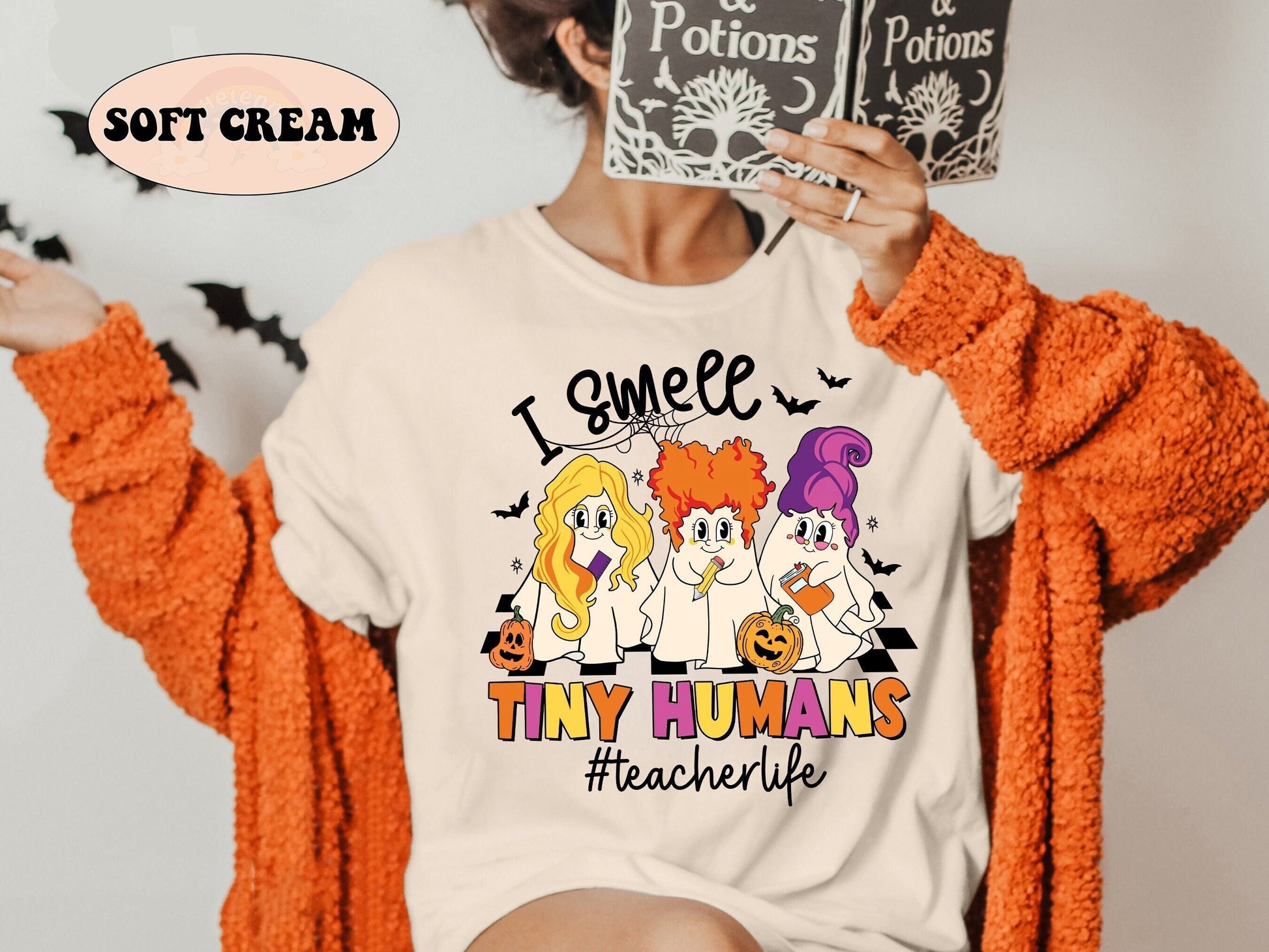 Teacher Halloween Shirt, I Smell Children Shirt, Spooky Teacher Shirt, Tiny Humans Shirt, Cute Ghost Teacher Shirt, Teacher Halloween Gift
