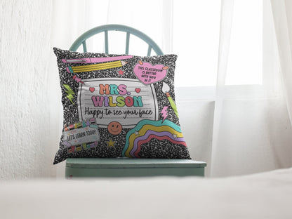 Personalized Teacher Pillow, Custom Teacher Gift, Teacher Pillow Personalized, Cute Teacher Pillow Case With Name, Teacher Appreciation Gift