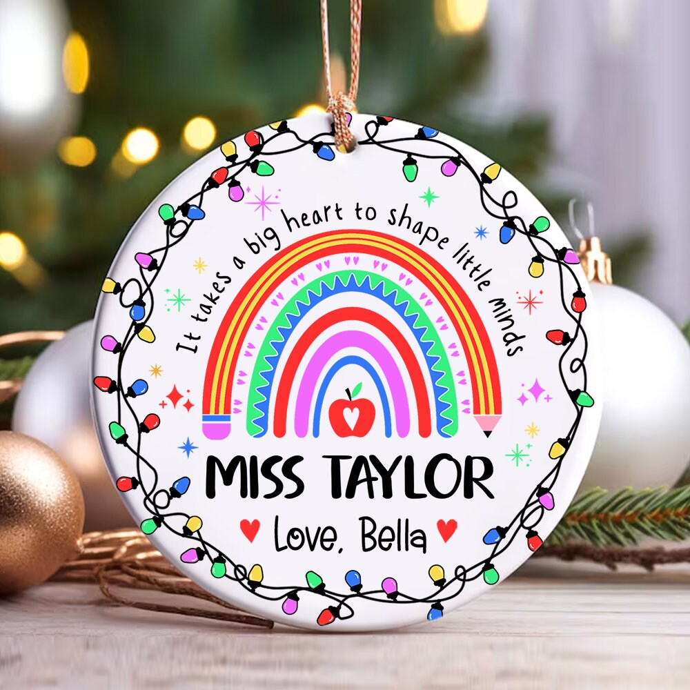 Personalized Teacher Christmas Ornament, Teacher Appreciation Gift, Teacher Ornament, Year End Gift, Christmas Teacher Gift, Thank You Gifts