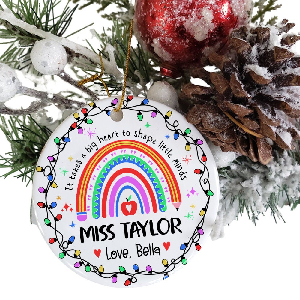 Personalized Teacher Christmas Ornament, Teacher Appreciation Gift, Teacher Ornament, Year End Gift, Christmas Teacher Gift, Thank You Gifts