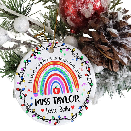 Personalized Teacher Christmas Ornament, Teacher Appreciation Gift, Teacher Ornament, Year End Gift, Christmas Teacher Gift, Thank You Gifts