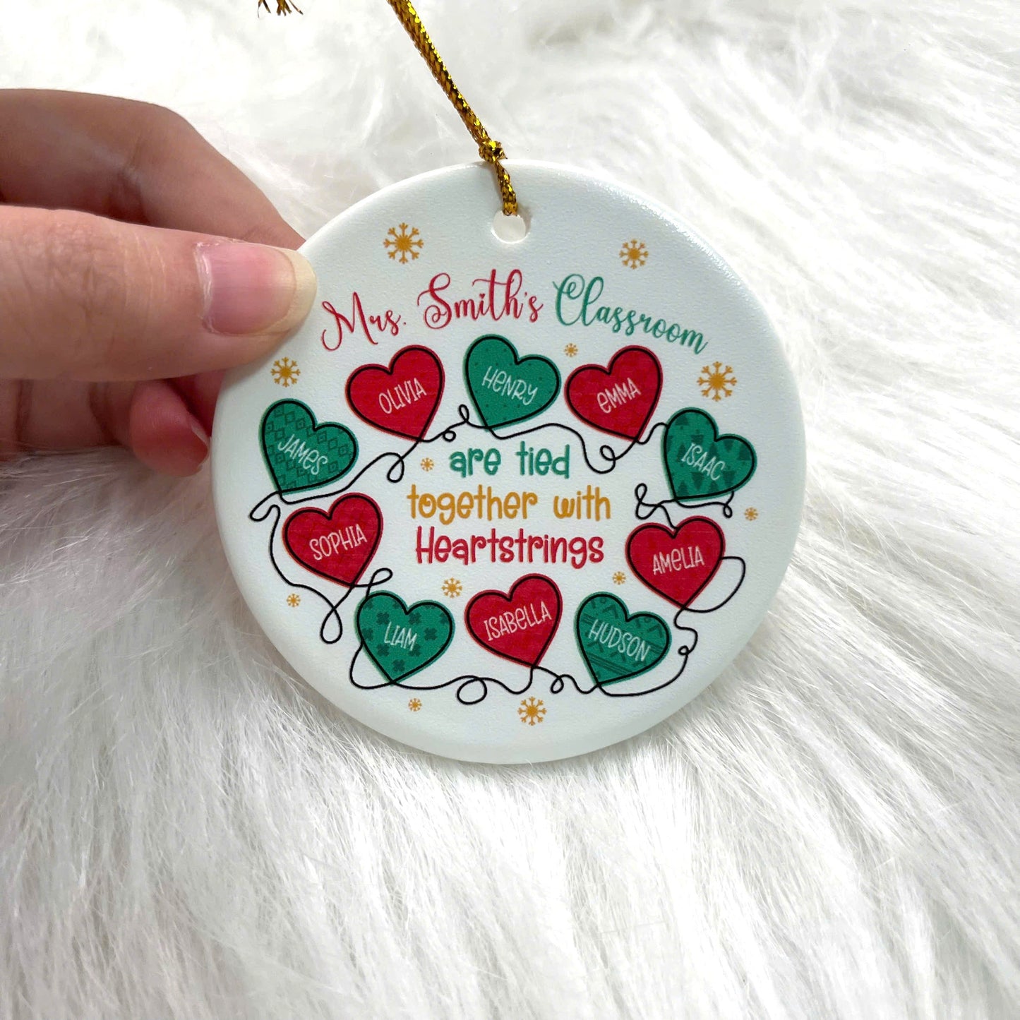 Personalized Teacher Christmas Ornament Thank You Gift Custom Teacher Ornament Class Name, Teacher Christmas Gift, Teacher Appreciation Gift
