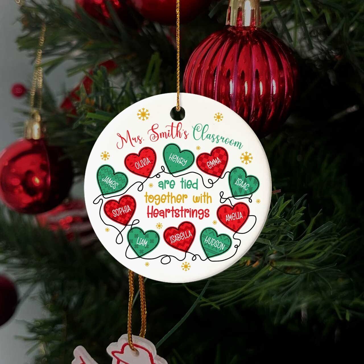 Personalized Teacher Christmas Ornament Thank You Gift Custom Teacher Ornament Class Name, Teacher Christmas Gift, Teacher Appreciation Gift