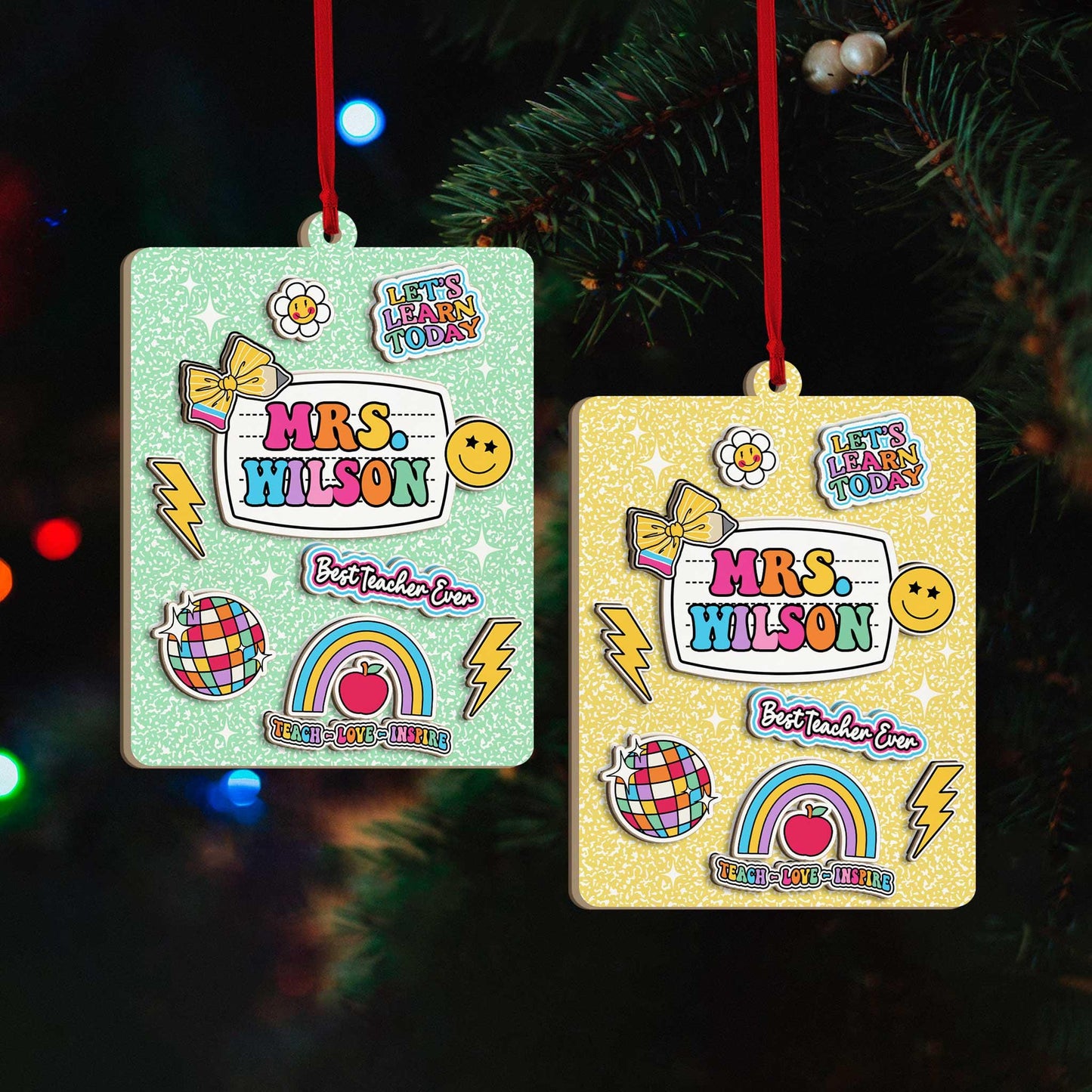 Personalized Teacher Ornament Composition Book, Custom Teacher Christmas Ornament Gift, Teacher Christmas Gift, Teacher Appreciation Gifts