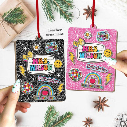 Personalized Teacher Ornament Composition Book, Custom Teacher Christmas Ornament Gift, Teacher Christmas Gift, Teacher Appreciation Gifts