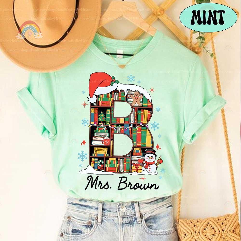 Personalized Teacher Christmas Shirt, Book Lovers Librabrian Christmas, Teacher Christmas Sweatshirt, Teacher Life, Christmas Teacher Gift
