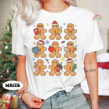 Christmas Teacher Shirt With Gingerbread, Retro Teacher Christmas Sweatshirt, Funny Teacher, Kindergarten Teacher, Teacher Christmas Gifts