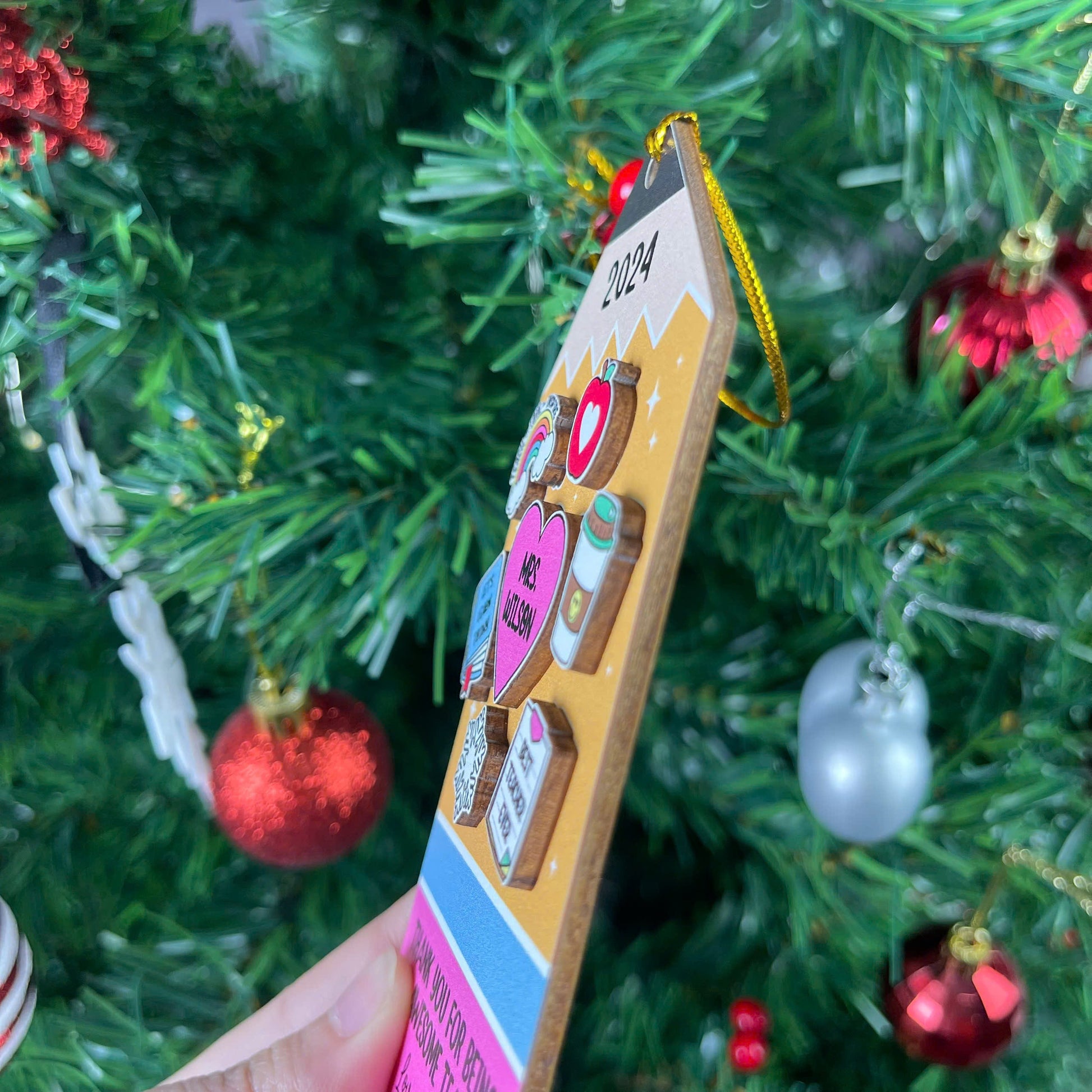 Personalized Teacher Christmas Ornament, School Teacher Ornament Gift, Thank You Gift, Christmas Teacher Gift, Teacher Appreciation Gifts