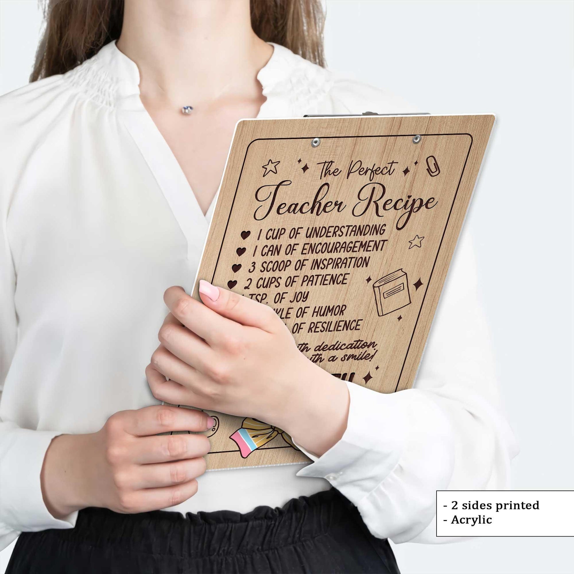 Personalized Teacher Clipboard The Perfect Teacher Recipe, Custom Teacher Clipboard Name, Teacher Christmas Gift, Teacher Appreciation Gift