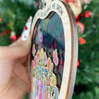 Custom Teacher Suncatcher Ornament, Teacher Christmas Gift, Thank You Teacher Gift, Teacher Appreciation Gift, Thank You For Helping Me Grow