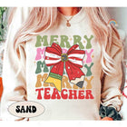 Teacher Christmas Shirt Merry Teacher, Teacher Christmas Sweatshirt, Christmas Pencil Bow Coquette, Teacher Life, Christmas Teacher Gifts