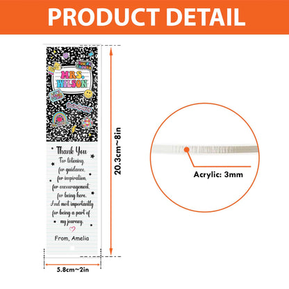 Personalized Teacher Bookmarks Composition Book Gift, Thank You Teacher Gift, Back To School Gift, Teacher Gifts, Teacher Appreciation Gift