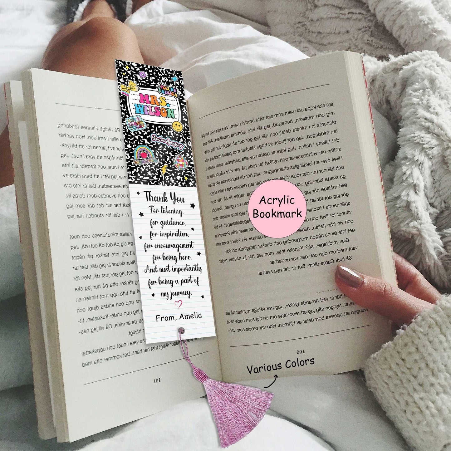 Personalized Teacher Bookmarks Composition Book Gift, Thank You Teacher Gift, Back To School Gift, Teacher Gifts, Teacher Appreciation Gift