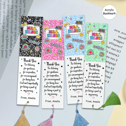 Personalized Teacher Bookmarks Composition Book Gift, Thank You Teacher Gift, Back To School Gift, Teacher Gifts, Teacher Appreciation Gift