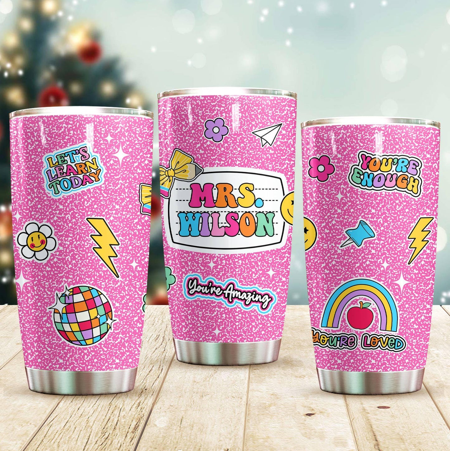 Teacher Personalized Tumbler Composition Book, Teacher Appreciation Gift, Custom Teacher Christmas Gift, Teacher Gifts, Teacher's Day Gift