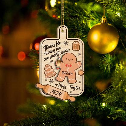 Personalized Teacher Ornament Teach Smart Cookies Teacher Christmas Ornament Teacher Gift, Teacher Appreciation Gift, Teacher Christmas Gift