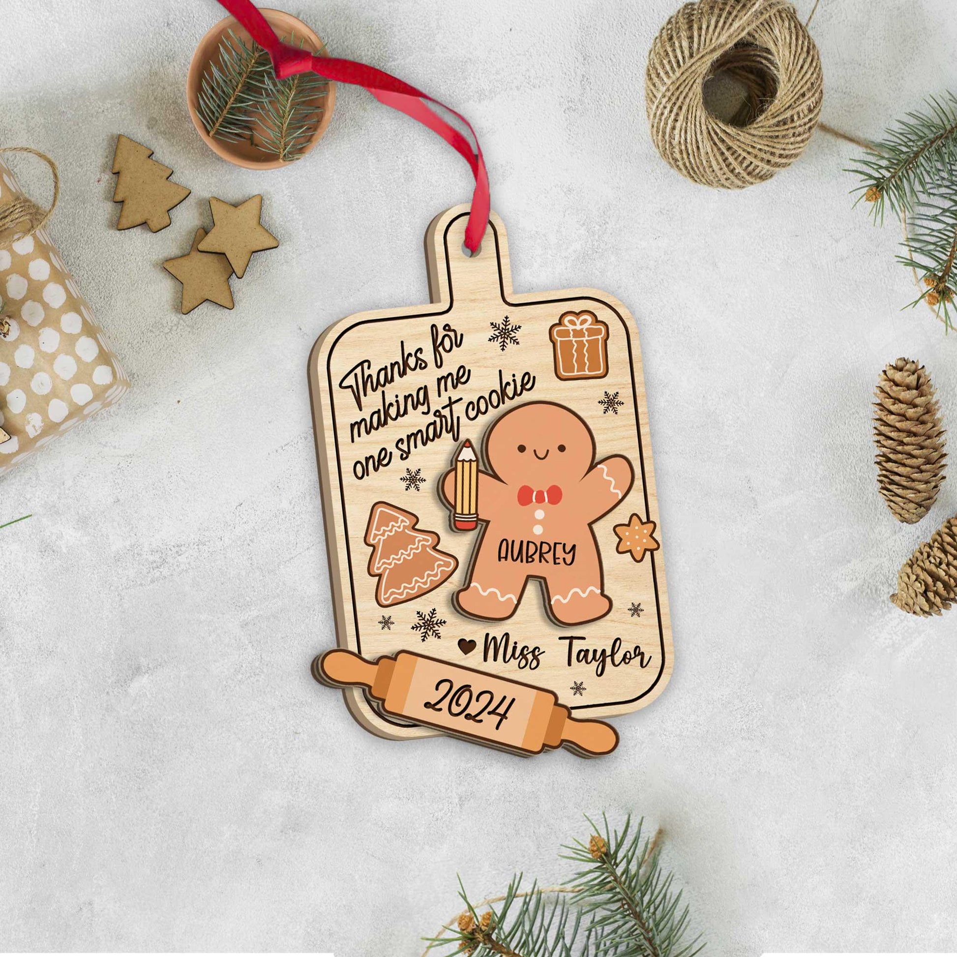Personalized Teacher Ornament Teach Smart Cookies Teacher Christmas Ornament Teacher Gift, Teacher Appreciation Gift, Teacher Christmas Gift