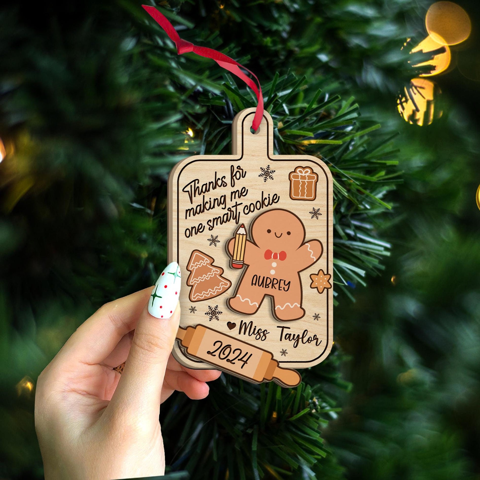 Personalized Teacher Ornament Teach Smart Cookies Teacher Christmas Ornament Teacher Gift, Teacher Appreciation Gift, Teacher Christmas Gift