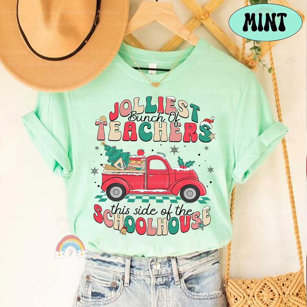 Teacher Christmas Shirt Jolliest Bunch Of Teacher, Christmas Teacher Sweatshirt, Kindergarten Teacher, Funny Teacher, Teacher Christmas Gift