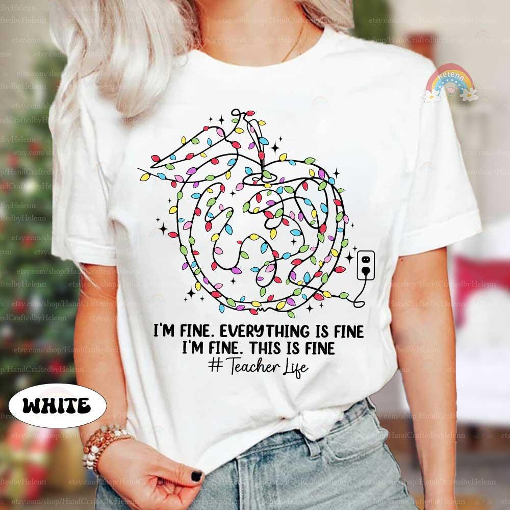 Light-hearted and festive, this tangled light design captures the humorous side of the season, perfect for teachers.